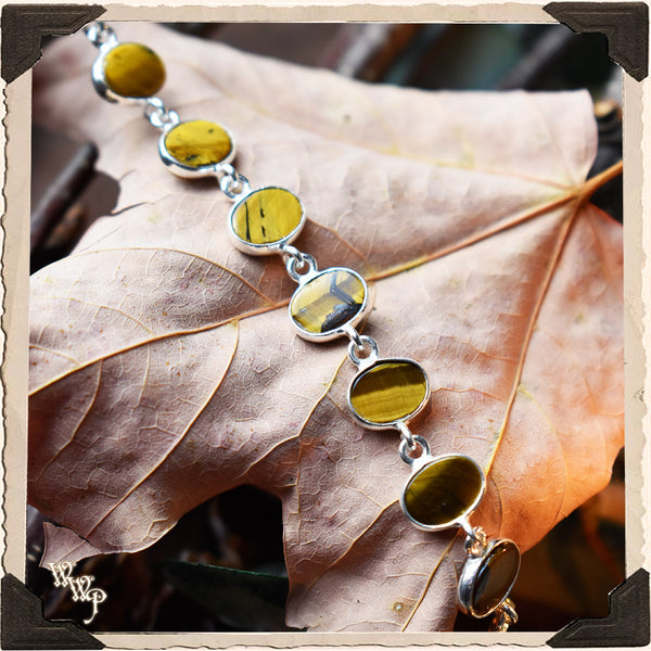LIMITED EDITION : TIGER'S EYE BRACELET. For Strength & Protection. Sterling Silver.