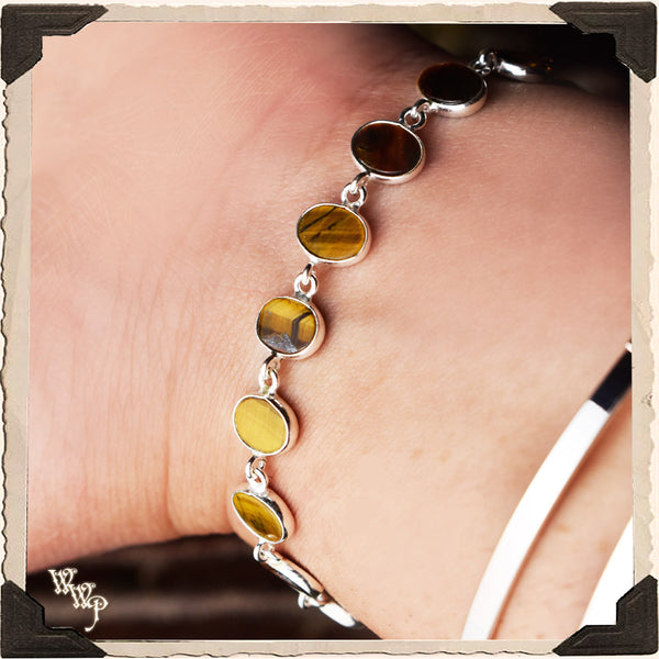 LIMITED EDITION : TIGER'S EYE BRACELET. For Strength & Protection. Sterling Silver.