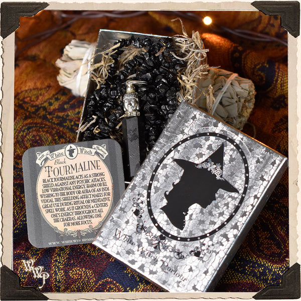 BLACK TOURMALINE BUDDHA NECKLACE. Crystal Talisman for Witchcraft & Spiritual Protection