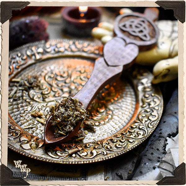 TRIQUETRA WOODEN SPOON. Carved Celtic Knot For Incense, Resin & Herbs. White Witch Parlour