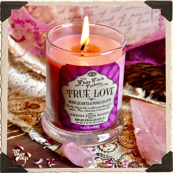 TRUE LOVE Elixir Apothecary CANDLE 7oz. For Heart, Self Love & Trust. White Witch Parlour