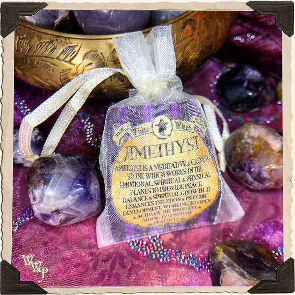 AMETHYST TUMBLED CRYSTAL. For Divination, Third Eye & Spiritual Growth. White Witch Parlour
