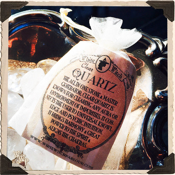 CLEAR QUARTZ TUMBLED CRYSTAL. For Energy Amplification, Power & Clarity. White Witch Parlour