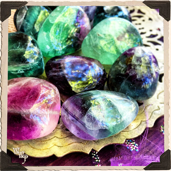 FLUORITE TUMBLED CRYSTAL. For Spiritual Awakening & Psychic Awareness. White Witch Parlour