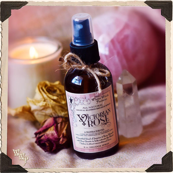 VICTORIAN ROSE 4oz. All Natural Ritual Smudge Spray. For Self Love & Heart Chakra Healing. White Witch Parlour