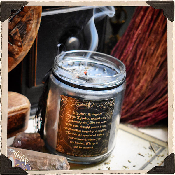 WEAVER OF DESTINY APOTHECARY CANDLE 16oz. For Manifestation of Reality & Conjuring Ideal Outcomes. White Witch Parlour