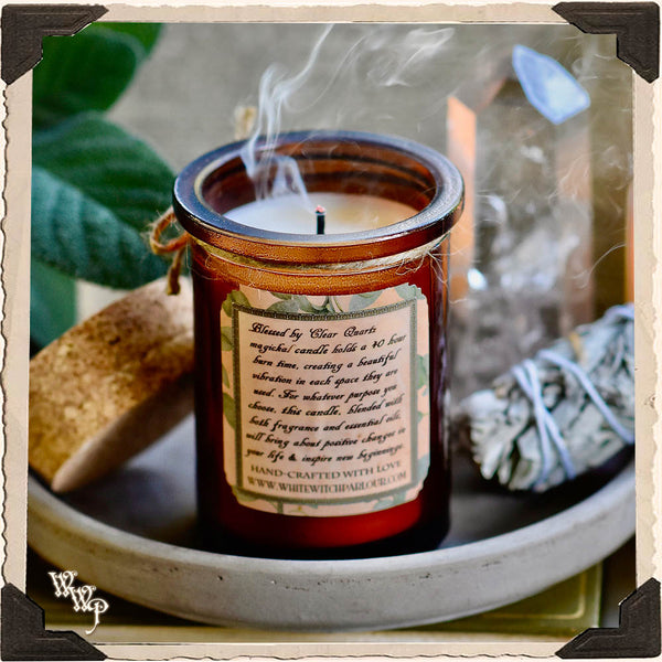 WHITE SAGE CANDLE APOTHECARY 5oz.For Wishes, Energy Clearing & Ceremony Work. White Witch Parlour