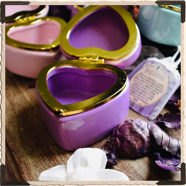 HEART TRINKET JEWELRY BOX. Witches Crystals & Potions Keepsake Box. White Witch Parlour