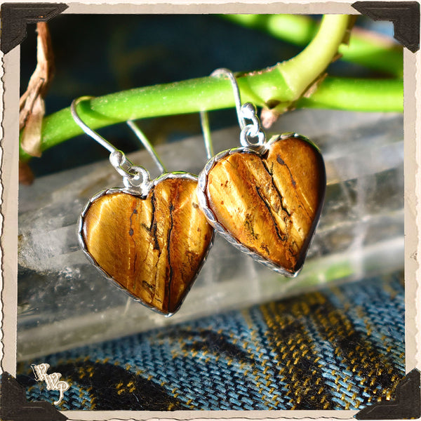 LIMITED EDITION : TIGER’S EYE EARRINGS. For Grounding & Courage. Sterling Silver.