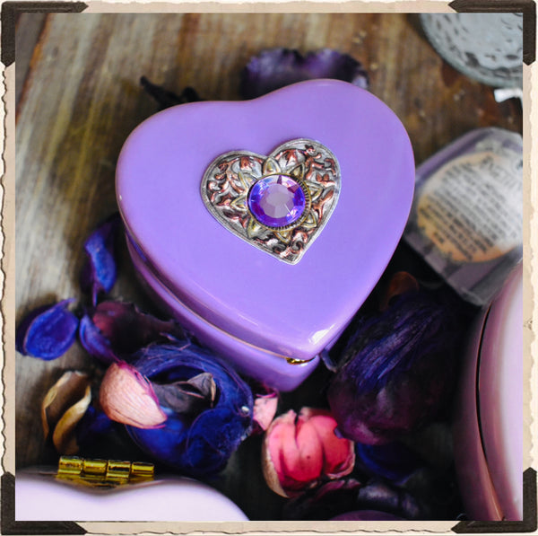 HEART TRINKET JEWELRY BOX. Witches Crystals & Potions Keepsake Box. White Witch Parlour