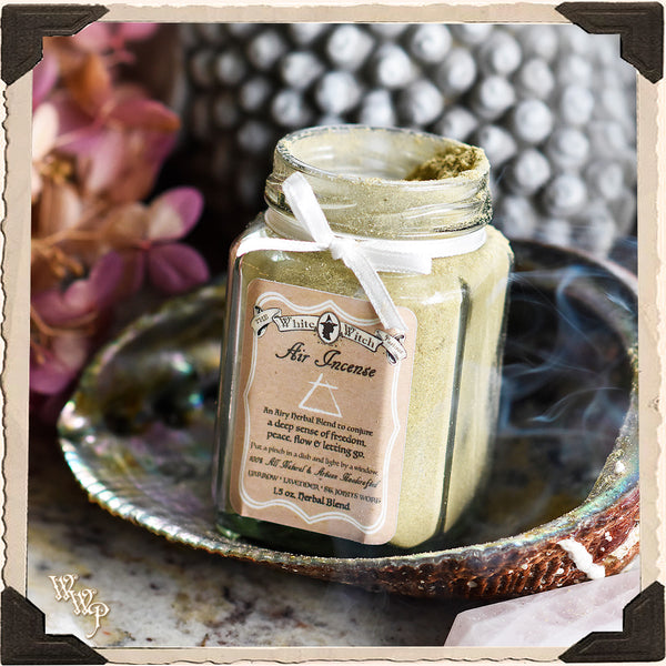 ' AIR ' ELEMENT ALL NATURAL POWDER INCENSE. For Freedom, Peace & Letting Go. White Witch Parlour