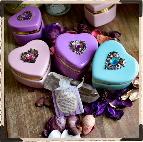 HEART TRINKET JEWELRY BOX. Witches Crystals & Potions Keepsake Box