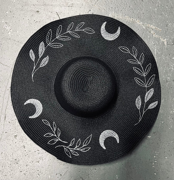 Floppy Sun Hat - XL Brim - Black/Charcoal Fern Moon