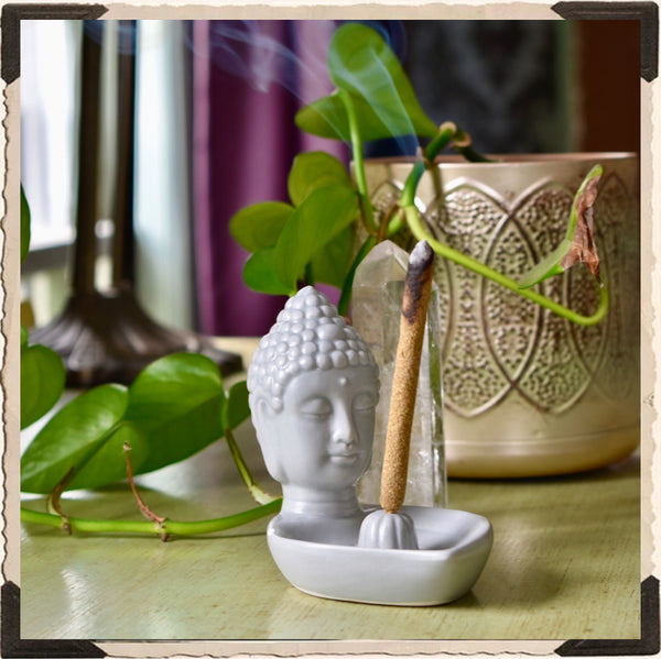 BUDDHA INCENSE BURNER DECOR. For Meditative Zen Sacred Spaces White Witch Parlour