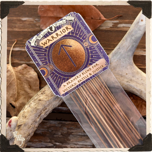 ‘WARRIOR’ INCENSE. 20 Stick Pack. For Bravery, Victory, Battle & Justice White Witch Parlour