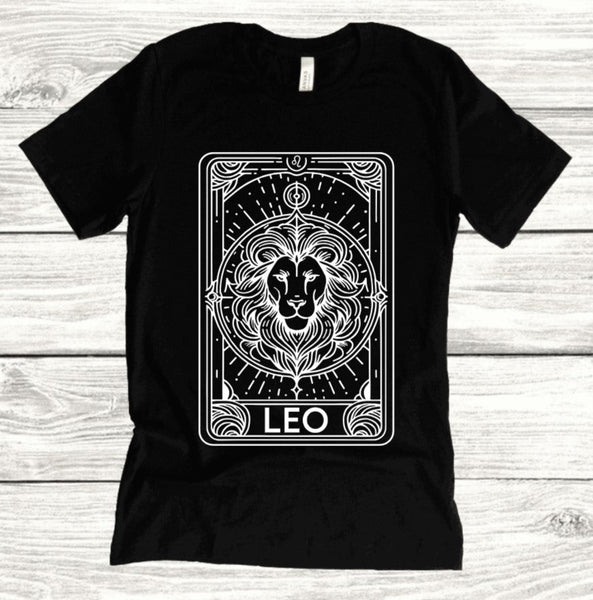 Leo Zodiac Tarot - Available in T-Shirt, Pullover, Hoodie, Tank or Long Sleeve