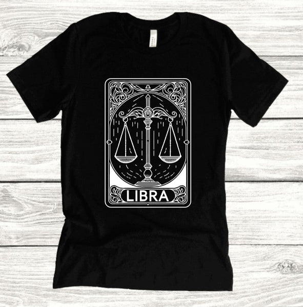 Libra Zodiac Tarot - Available in T-Shirt, Pullover, Hoodie, Tank or Long Sleeve