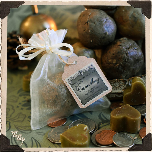CONJURE MONEY Herbal Wax Witch Ball. For Money Drawing, Financial Attraction & Business Growth.