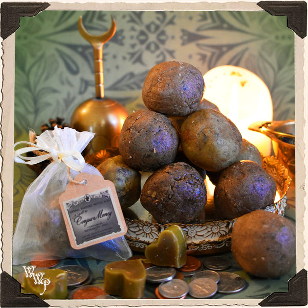CONJURE MONEY Herbal Wax Witch Ball. For Money Drawing, Financial Attraction & Business Growth.