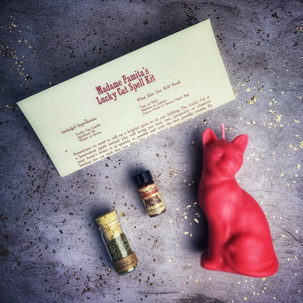 Lucky Cat Candle Spell Kit