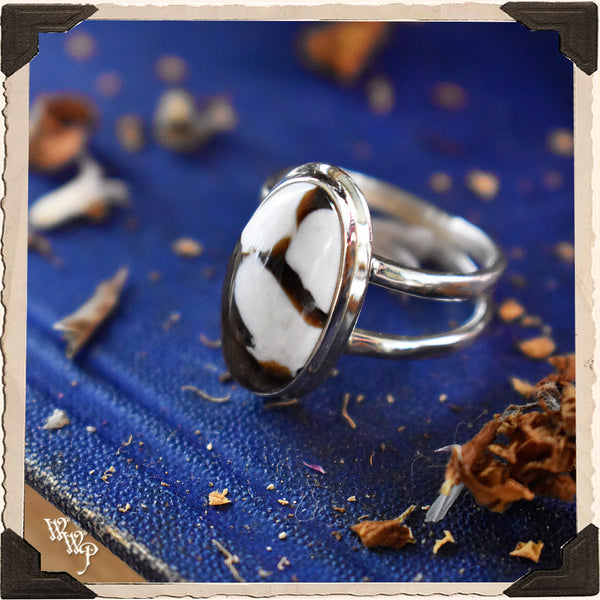 LIMITED EDITION : BROWN PEANUT PETRIFIED WOOD RING. For Healing, Protection & Restoration Energy.