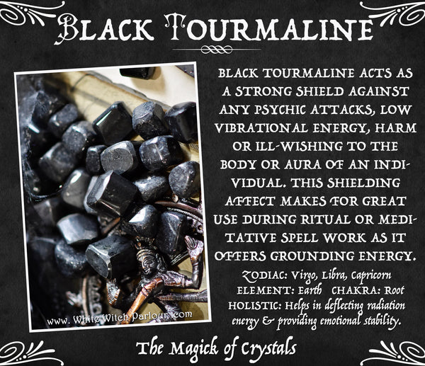 BLACK TOURMALINE TUMBLED CRYSTAL For Witchcraft, Empaths & Spiritual Protection.