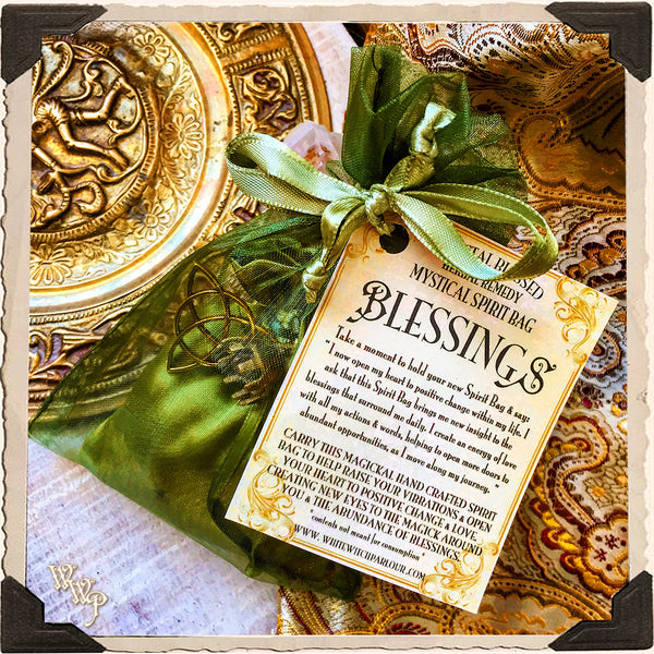 BLESSINGS SPIRIT BAG. Blessed Mojo Medicine Bag For Prosperity, Good Luck & Positive Energy.