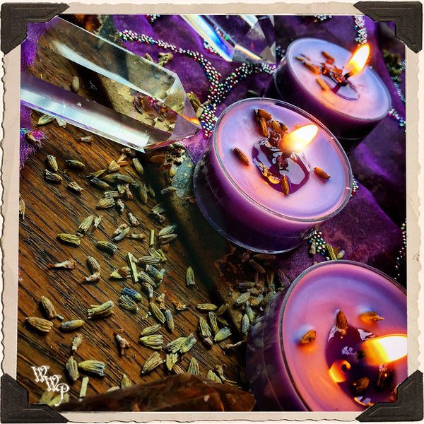 CRYSTAL GAZER TEALIGHT CANDLES. 12 Pack. For Meditation, Psychic Insight & Divination.
