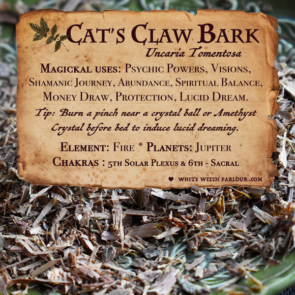 CAT'S CLAW BARK APOTHECARY. Dried Herbs. For Psychic Powers, Protection & Protection.