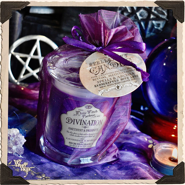 DIVINATION Elixir Apothecary CANDLE 7oz. For Seance, Psychic Awareness & Meditation.