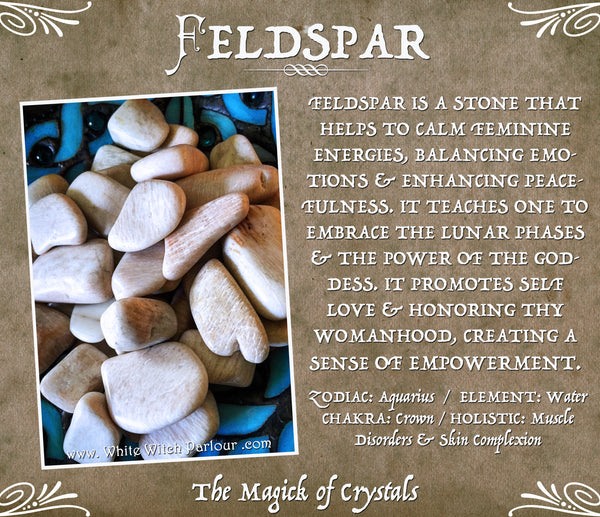 FELDSPAR TUMBLED CRYSTAL. For Full Moon, Feminine Empowerment & Creating Balance.