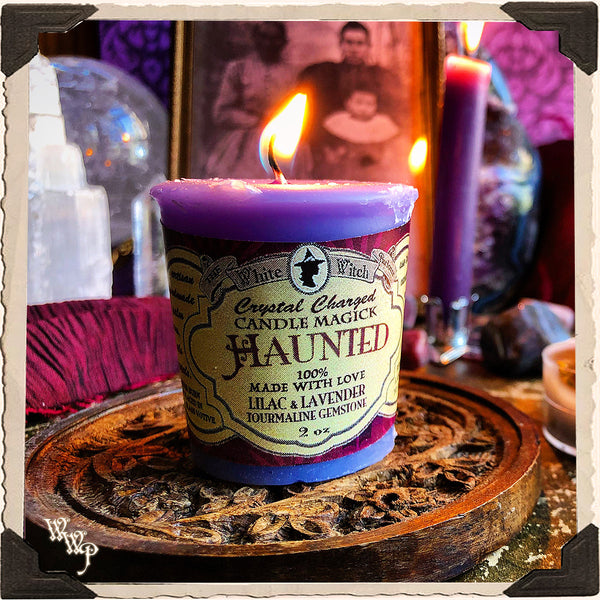HAUNTED VOTIVE CANDLE. For Removing Unwanted Spirits & Releasing Wandering Souls.