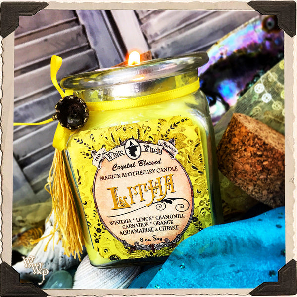 LITHA APOTHECARY CANDLE 8oz. Summer Solstice. For Light Celebration & Sun Worship.