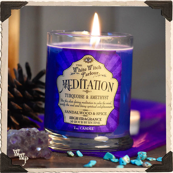 MEDITATION Elixir Apothecary CANDLE 7oz. For Wisdom, Peace & Spiritual Enlightenment.