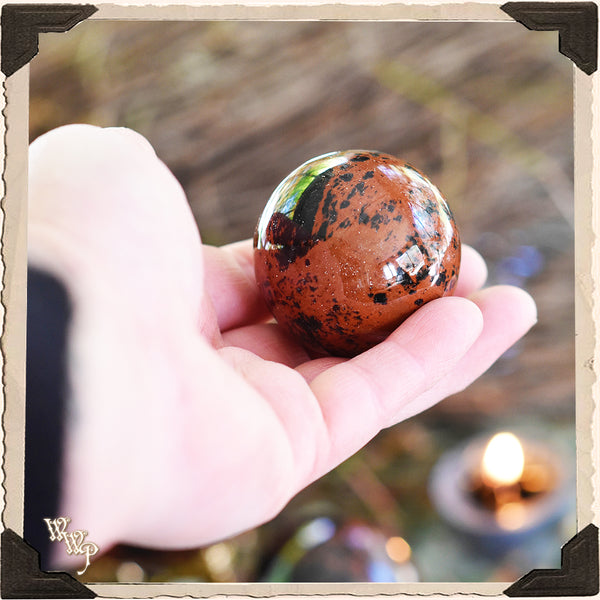 MAHOGANY OBSIDIAN SPHERE CRYSTAL. For Anchoring Into Our Spiritual Mindset & Grounding.