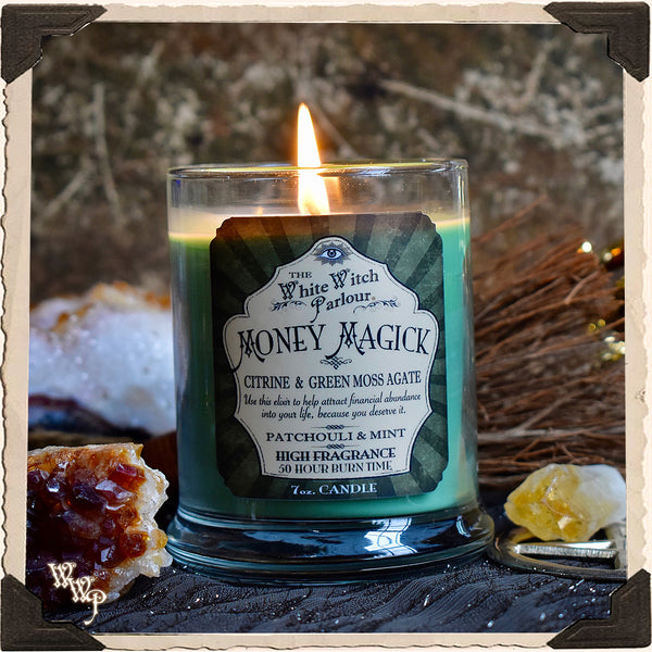 MONEY MAGICK Elixir Apothecary CANDLE 7oz. For Wealth, Abundance & Financial Matters.