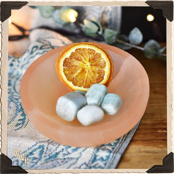 ORANGE SELENITE BOWL. For Offerings, Spiritual Healing & Lunar Alignment.