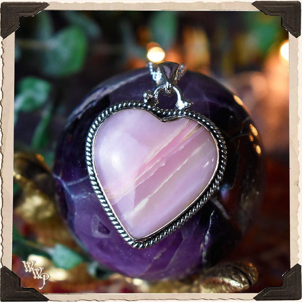 LIMITED EDITION : PINK OPAL HEART PENDANT. For Love, Compassion & Emotions.