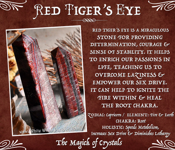 RED TIGER'S EYE OBELISK CRYSTAL. For Motivation, Kundalini & Manifestation.