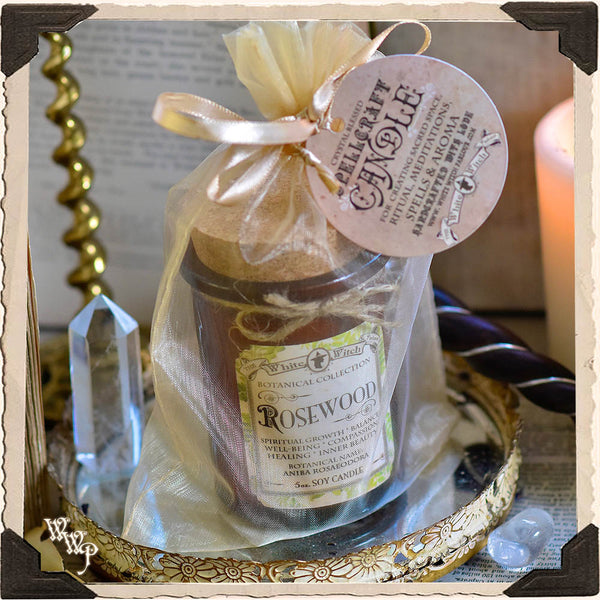 ROSEWOOD CANDLE APOTHECARY 5oz. For Spiritual Healing, Beauty, Truth & Divination.