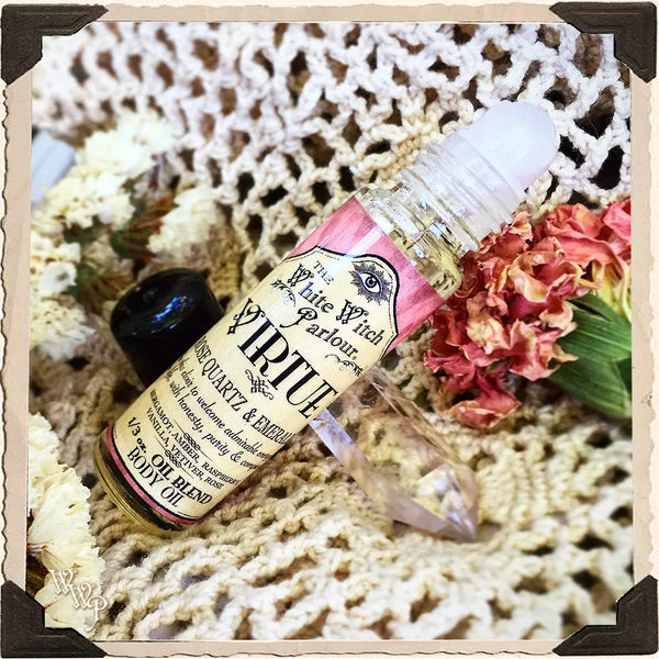 VIRTUE Elixir 1/3oz Body Oil Rollon. For Beauty, Good Faith & Gentleness.