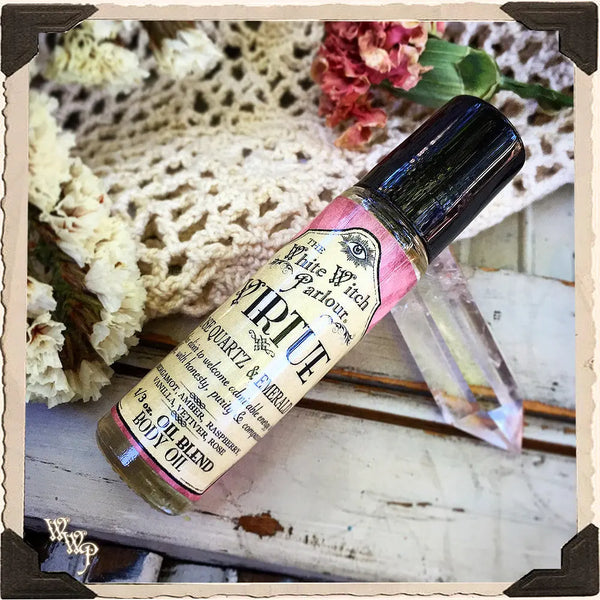 VIRTUE Elixir 1/3oz Body Oil Rollon. For Beauty, Good Faith & Gentleness.