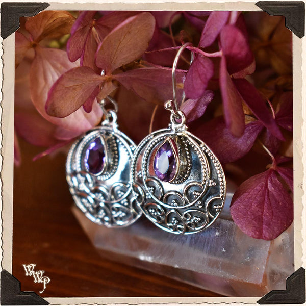 LIMITED EDITION : AMETHYST EARRINGS. For Intuition & Spiritual Guidance. SKU: AM58