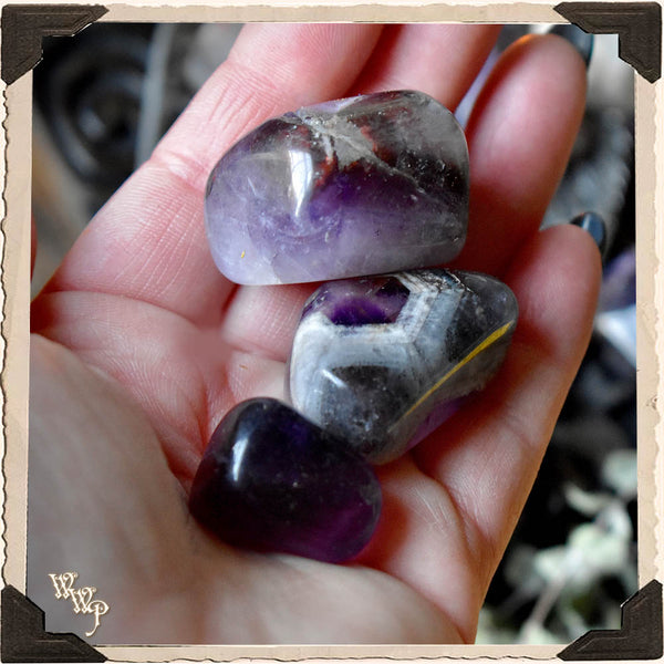 AMETHYST TUMBLED CRYSTAL. For Divination, Third Eye & Spiritual Growth.