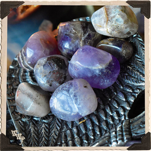 AMETHYST TUMBLED CRYSTAL. For Divination, Third Eye & Spiritual Growth.