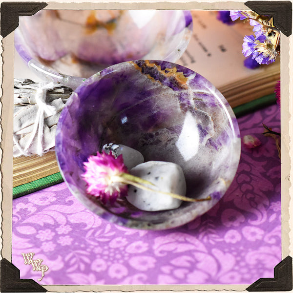 AMETHYST CRYSTAL BOWL 3". For Divination & Spiritual Growth. White Witch Parlour