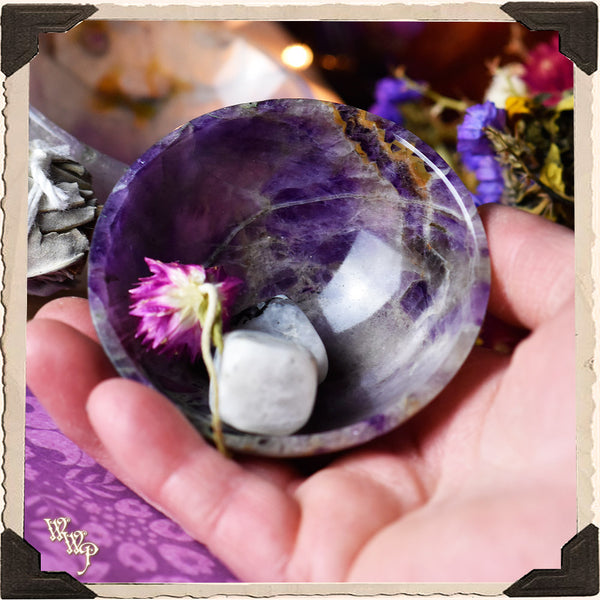 AMETHYST CRYSTAL BOWL 3". For Divination & Spiritual Growth.