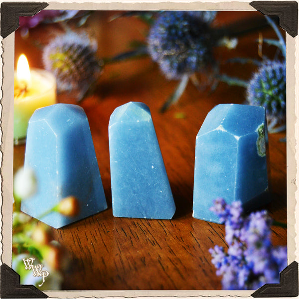 ANGELITE CRYSTAL POINTS SET. For Peace, Inspiration & Angel Guidance.