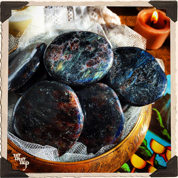 ASTROPHYLLITE PALM STONE. Worry Stone. For Spiritual Illumination & Major Energy Shifts. White Witch Parlour