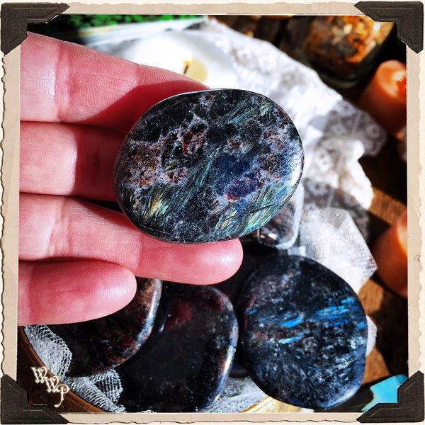 ASTROPHYLLITE PALM STONE. Worry Stone. For Spiritual Illumination & Major Energy Shifts. White Witch Parlour